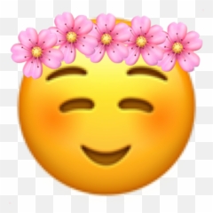 Flowercrown Flower Emoji Sticker By Jenz - Happy,Flower Crown Emoji Transparent