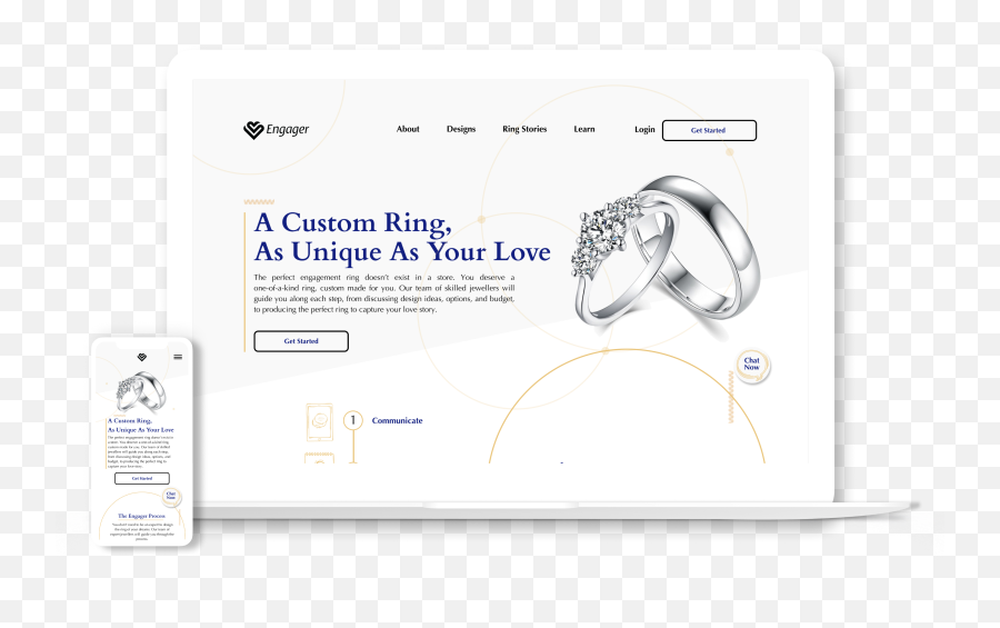 Online Custom Engagement Ring Designs - Solid Emoji,