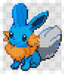 Pixel Art Pokemon Pokemon Perler Beads - Eevee Pokemon Fusion Pixel Art Emoji,Mudkip Emoticon?