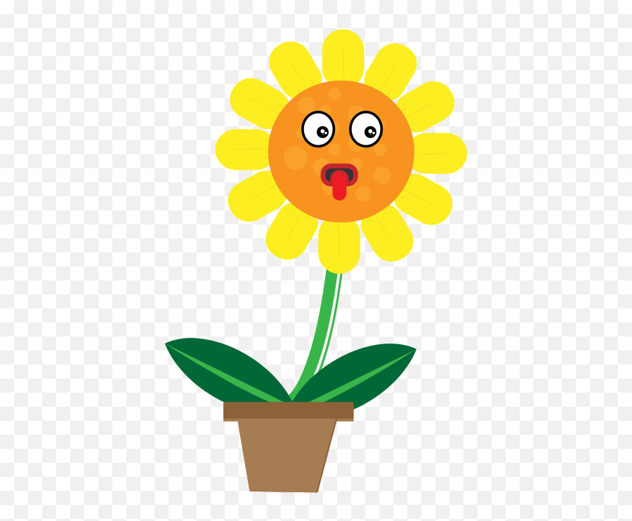 Sunflower In Pot Clipart Free Svg File - Clip Art Emoji,Sunflower Emoji