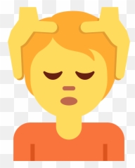 Person Getting Massage Emoji Clipart Free Download - Persona Masajeando Su Cabeza,Hand Rubbing Emoticon