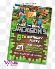 Birthday Invitations U2013 Vitedly - Minecraft Birthday Invitation Ideas Emoji,Minecraft Chat Emojis