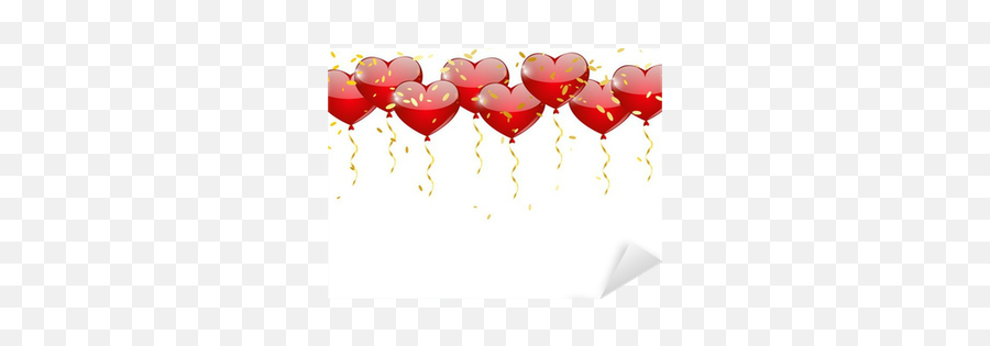 Sticker Heart Balloons Border For Your Design - Pixersus Emoji,Heart Ribbon Emoji