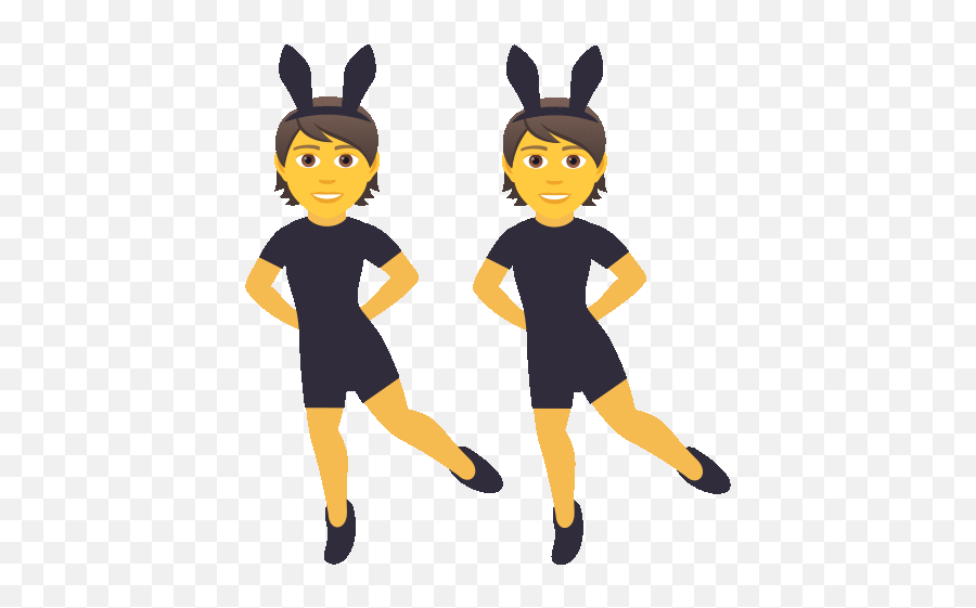 People With Bunny Ears Joypixels Sticker - People With Bunny Emoji,Emoji Of People Partying