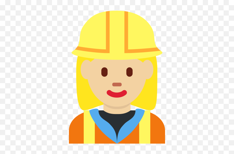 U200d Woman Construction Worker Medium - Light Skin Tone Emoji,Yellow Light Emoji