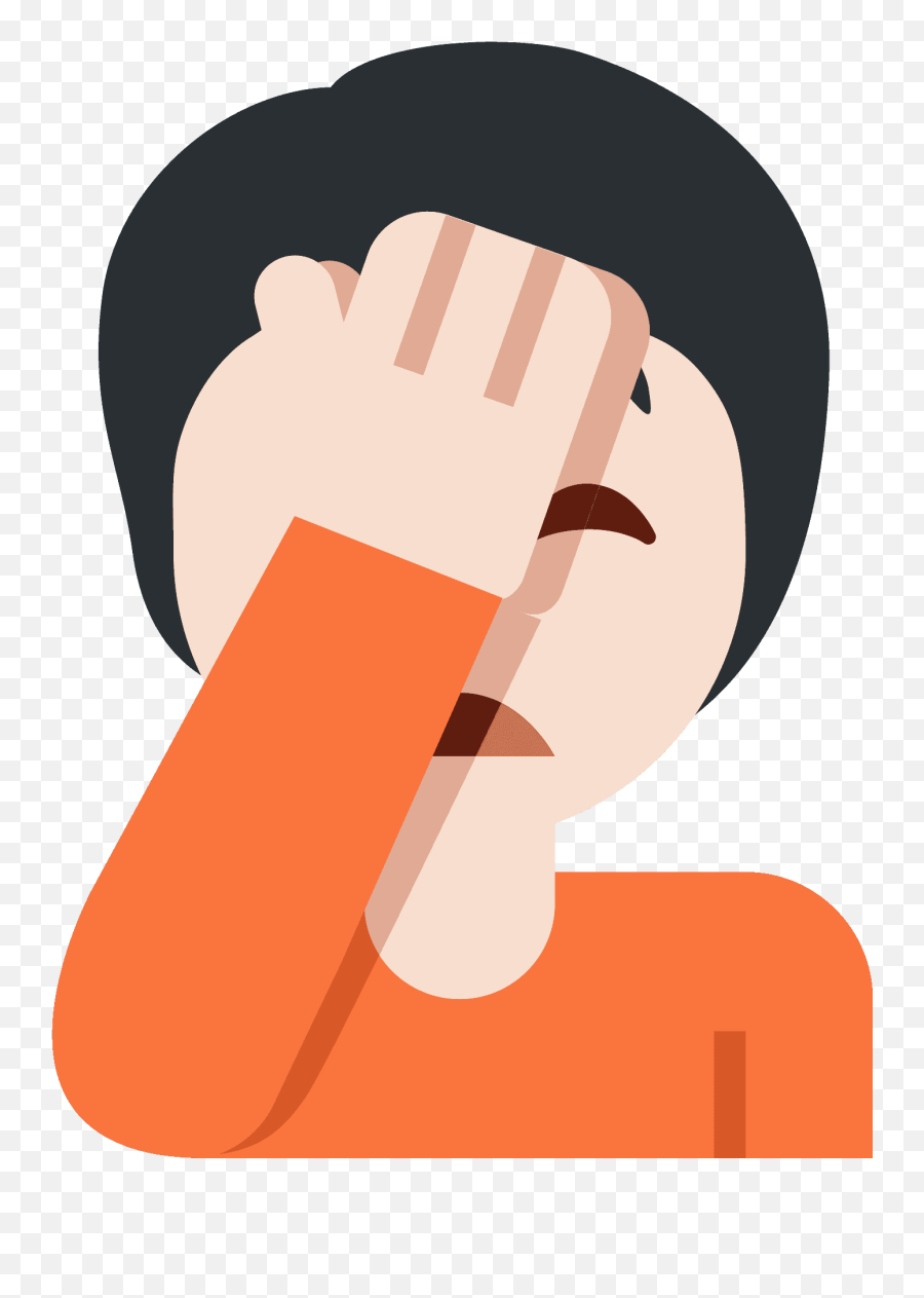 Person Facepalming Emoji Clipart - Language,Man Face Palm Emoji