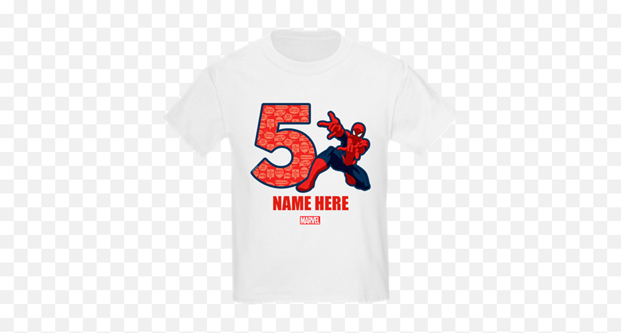 Spider - Man Personalized Birthday 5 Kids Tshirt Spiderman Emoji,Gummy Worm Emoji