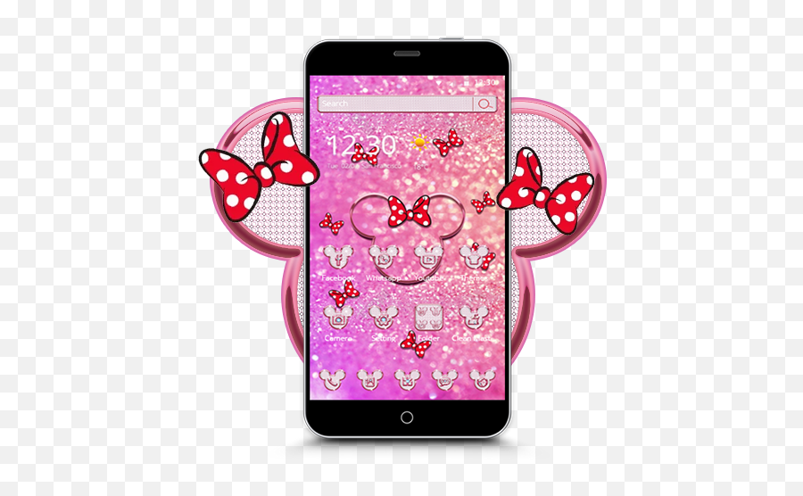 Pink Minnie Cartoon Theme - Iphone Emoji,Minnie Mouse Emoji For Iphone