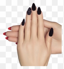 Nails Image Png - Nailstip Transparent Black Nails Png Emoji,Nails With Emojis And Glitter