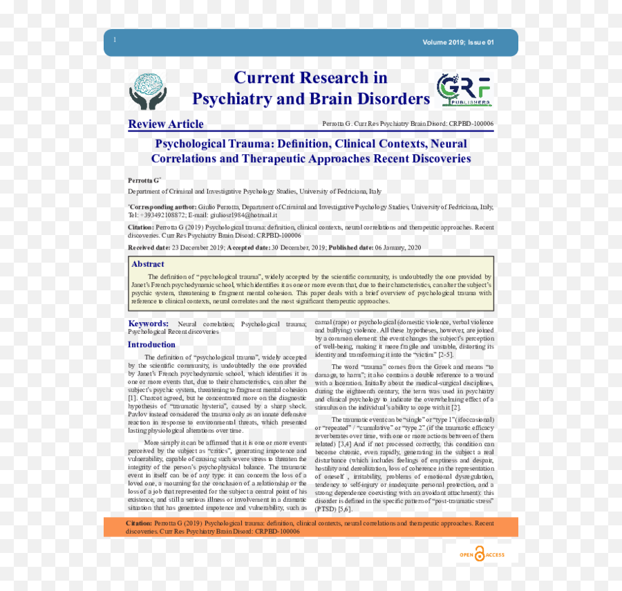 Pdf Psychological Trauma Definition Clinical Contexts - Document Emoji,Frozen Emotions Trauma
