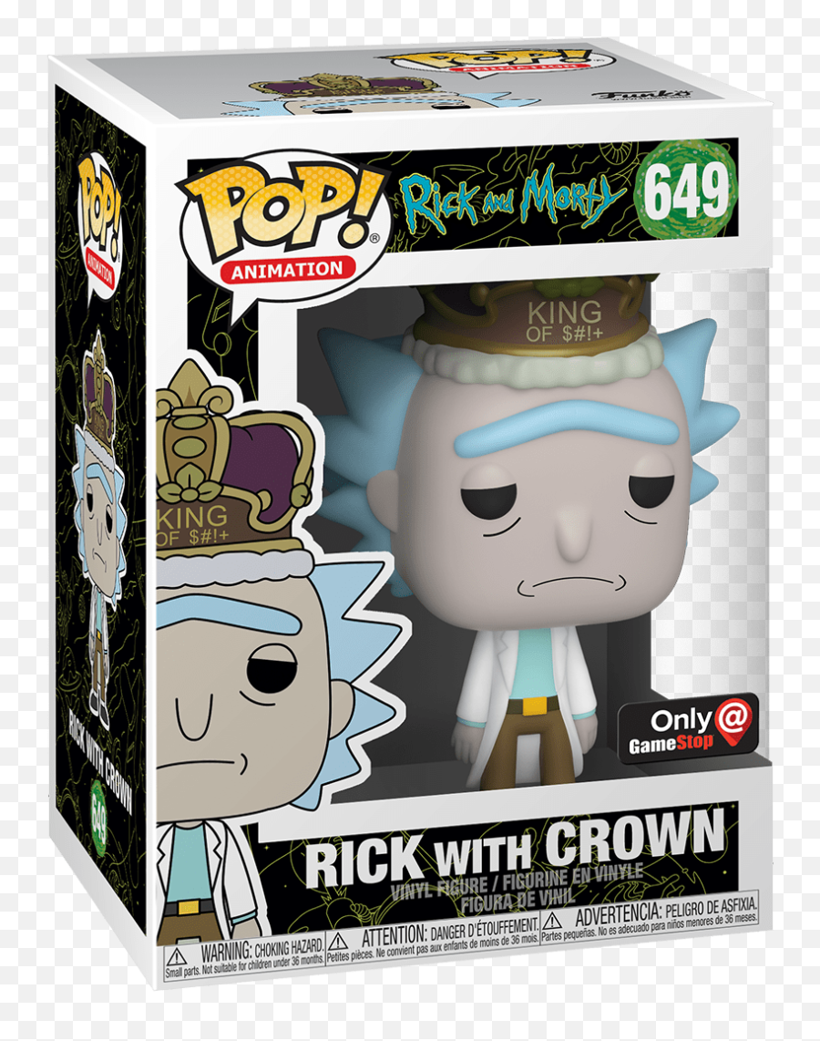 Funko Pop Rick U0026 Morty - Gamestop Exclusive Rick With Crown Rick And Morty Funko Pop Emoji,Rick And Morty Japanese Emoticon