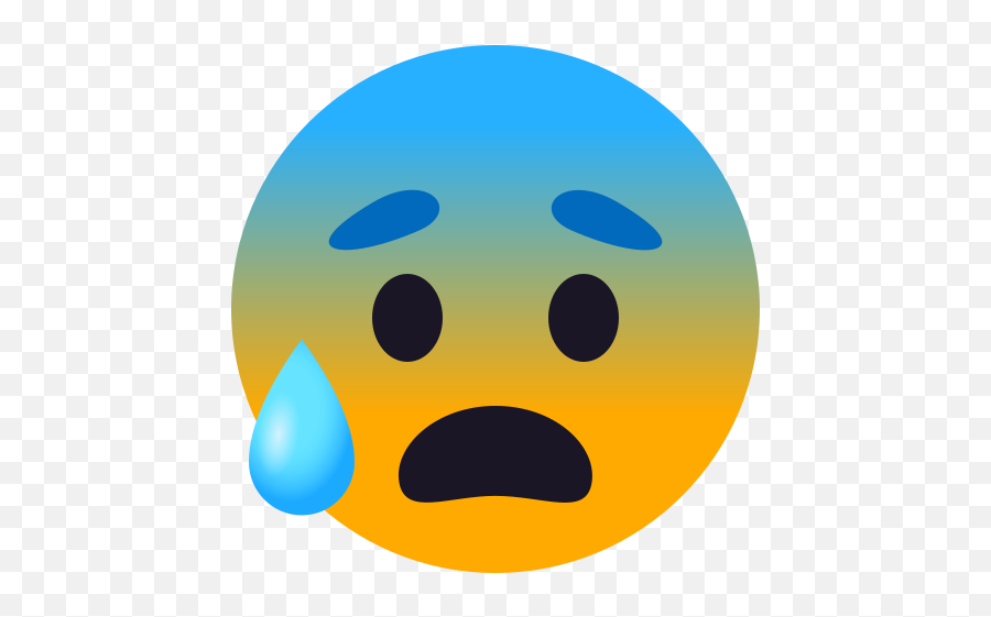Emoji Anxious Crying Face - Emoji Ansioso,Crying Emoji