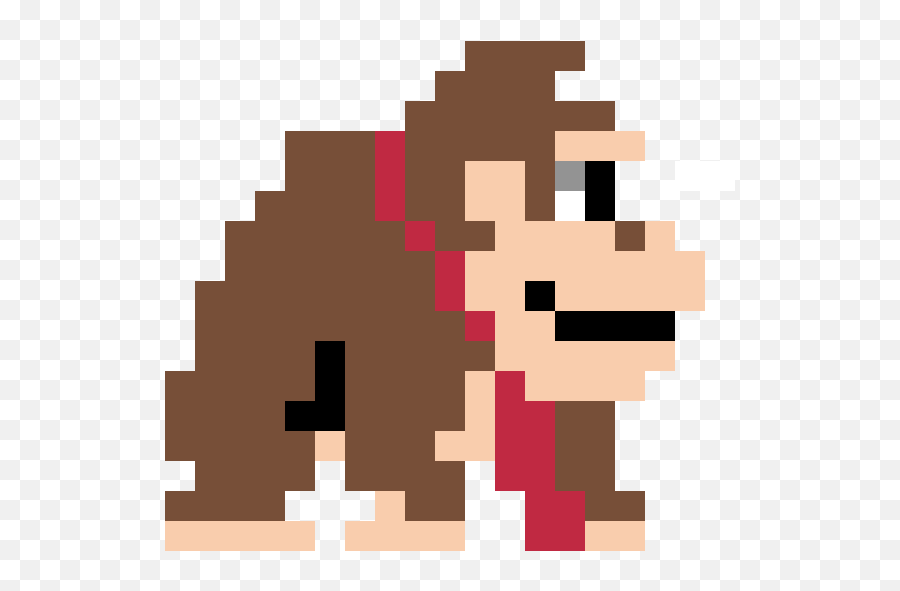 Donkeykong Sticker Nintendo 8bit - Donkey Kong Pixel Art Emoji,Donkey Kong Emojis