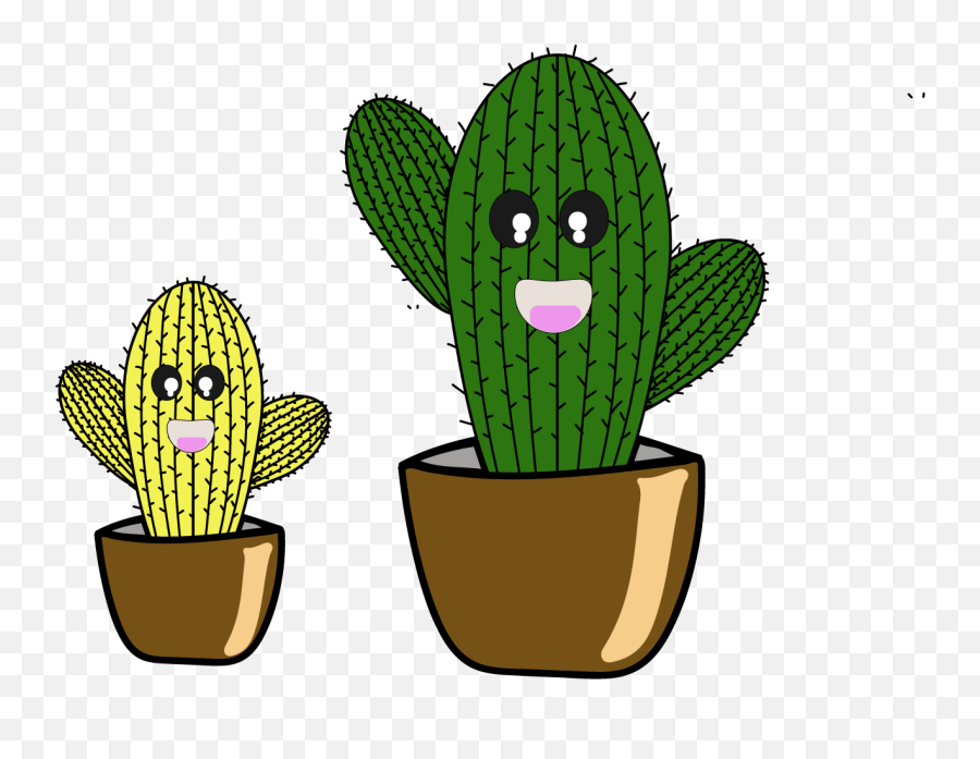 Cute Cactus Illustration Graphic - Cactus Emoji,Facebook Cactus Emoticon