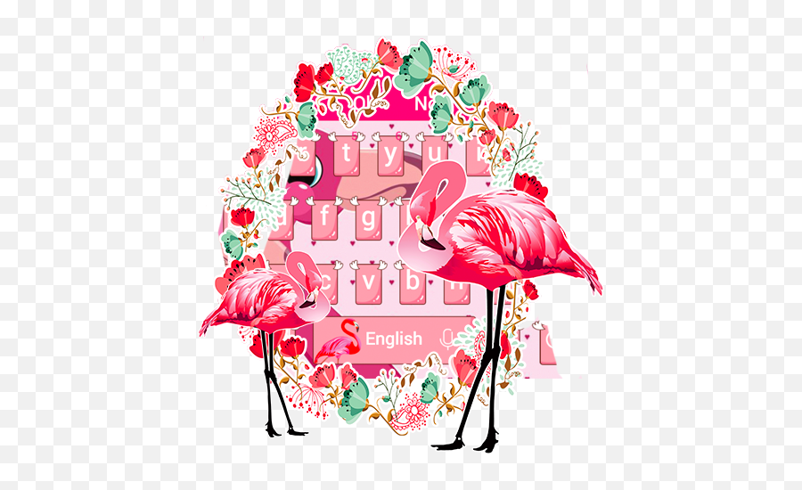 Cute Flamingo Romantic Keyboard Theme 10001002 Apk Download - Girly Emoji,Pink Flamingo Emoji