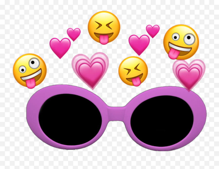 Pink Cloutgoogles Crown Sticker - Happy Emoji,Clout Emoji