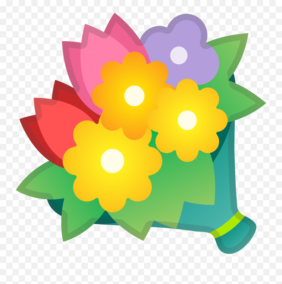 Bouquet Emoji Clipart - Bouquet Of Flowers Emoji,Yellow Rose Emoji