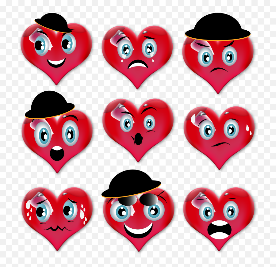 Openclipart - Clipping Culture Emoji,Emoticon Love Hitam