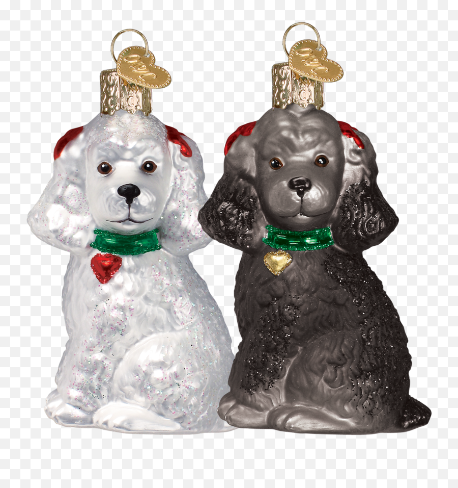 White Black - Silver Poodle Glass Ornament 3 12 Emoji,White Toy Poodle Emoticon