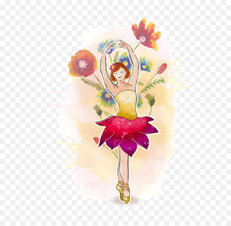 Dancer With Dress Of Flowers Custom T - Shirt Tenstickers Emoji,Sugar Plum Fairy Emoji