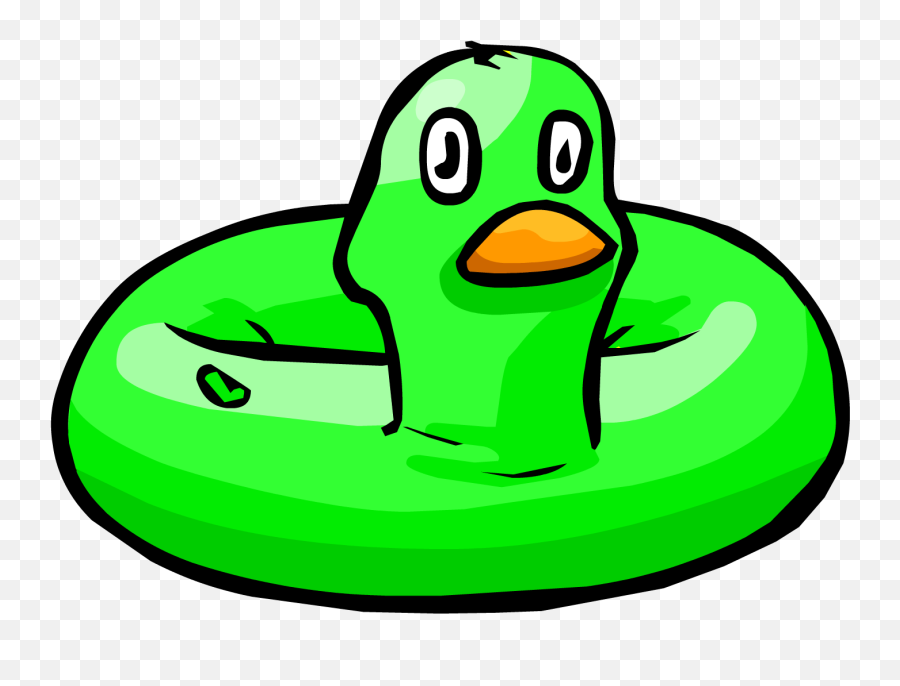Green Duck - Club Penguin Duck Floatie Emoji,Rubber Duck Emoji