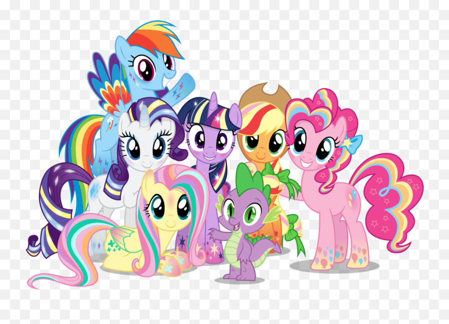 My Little Pony Clipart Group - Mane 6 My Little Pony Emoji,Mlp Emojis