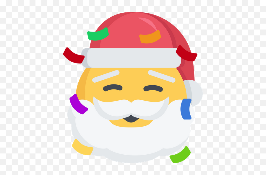 Christmas Emoji Excited Party Santa - Christmas Emoji,Emoji