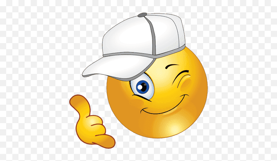 Call Me Smiley - Clip Art Library Smiley Face With Hat Emoji,Shaka Emoji