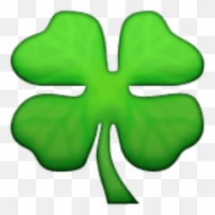 Download Hd Free Png Ios Emoji Four - Clover Emoji,Leaf Emoji Transparent