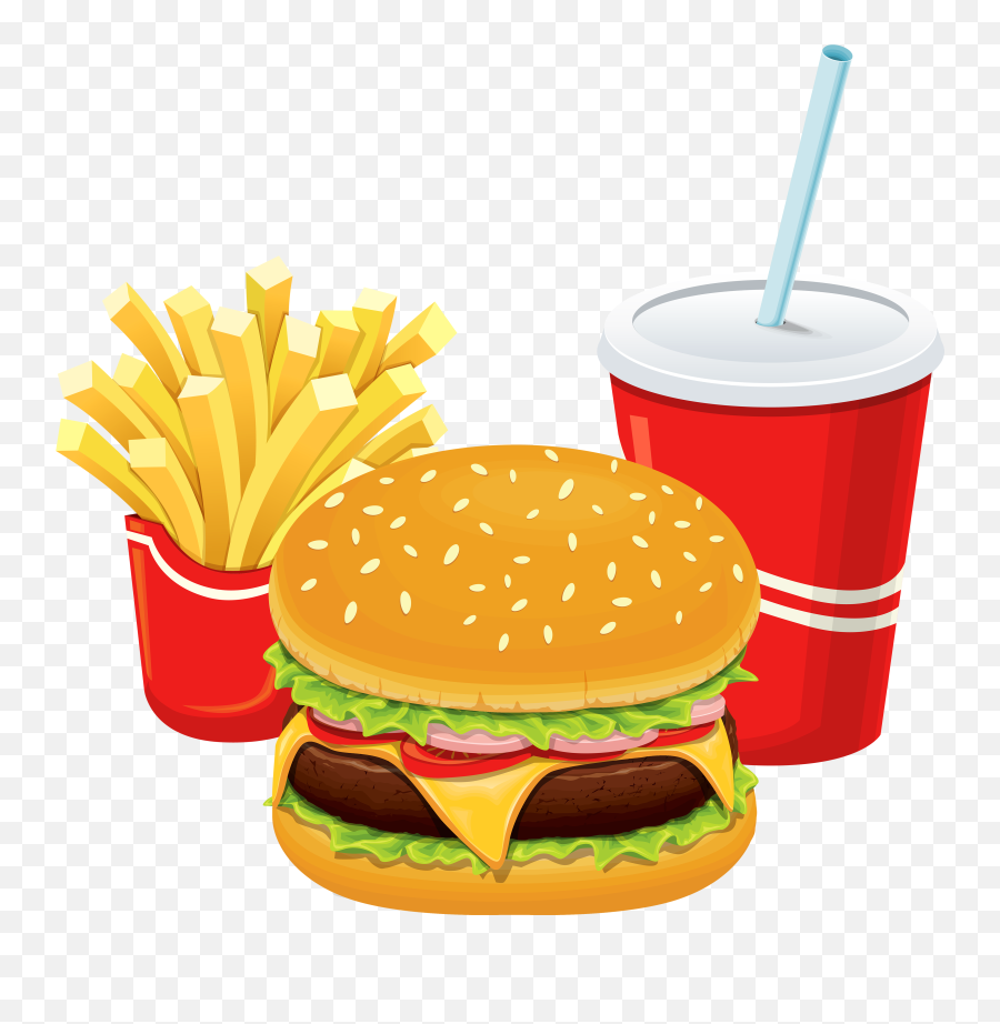 Foods Clipart Hamburger Foods - Junk Food Clipart Png Emoji,Hamburger Emoji