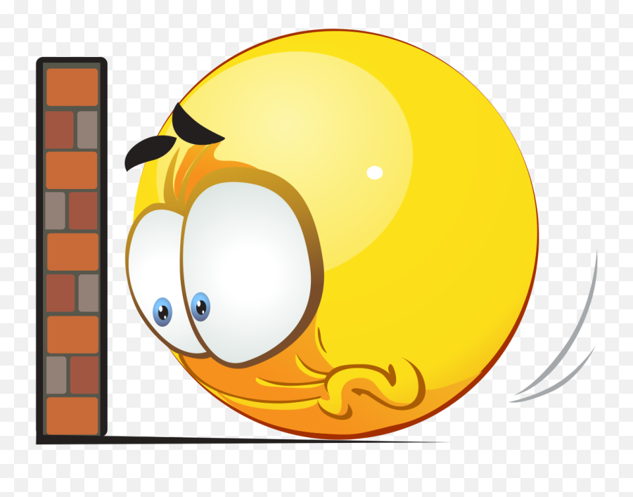 Ran Into A Brick Wall Emoji Decal - Happy,To The Window To The Wall Emoji