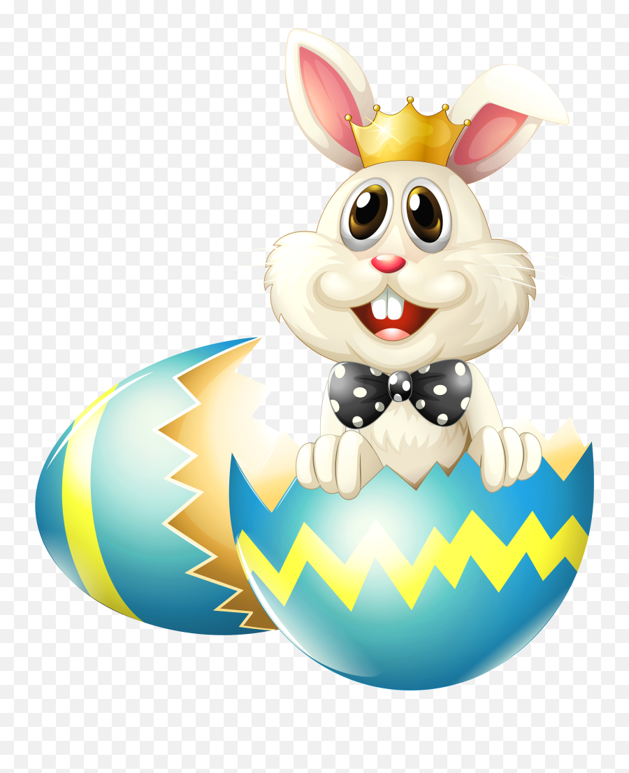 Easter Bunny With Crown Png Clipart Picture - Transparent Easter Bunny Png Emoji,Easter Basket Emoji