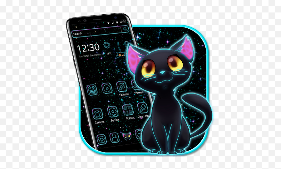 Dark Night Neon Cat Theme Apk 112 - Download Apk Latest Emoji,'nyan' Followed By Cat Emojis Mean