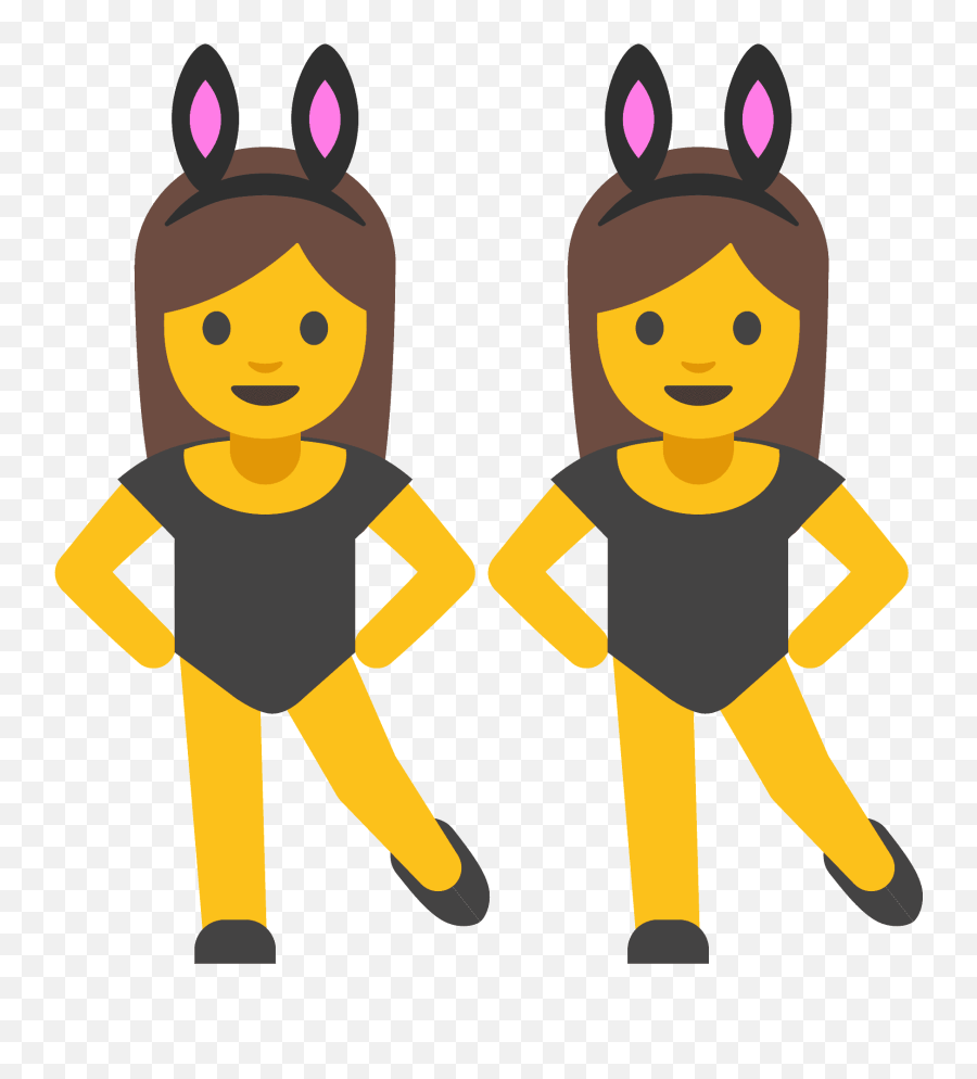 Women With Bunny Ears Emoji Clipart - Men Bunny Ears Emoji,Bunny Emoji