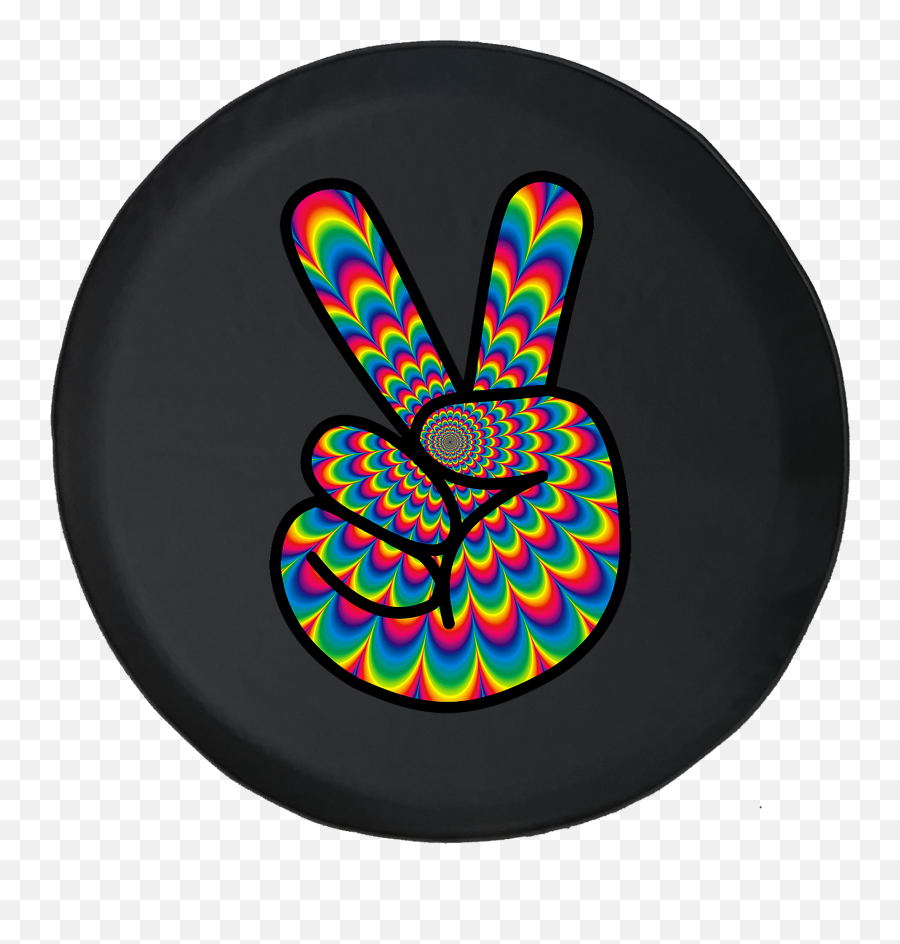Trippy Hippy Peace Sgin Adventure Offroad 4x4 Lifted Grill Spare Tire Cover Fits Jeep Rv U0026 More 28 Inch Emoji,Music Video Emotions Trippy