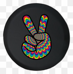 Trippy Hippy Peace Sgin Adventure Offroad 4x4 Lifted Grill Spare Tire Cover Fits Jeep Rv U0026 More 28 Inch Emoji,Music Video Emotions Trippy