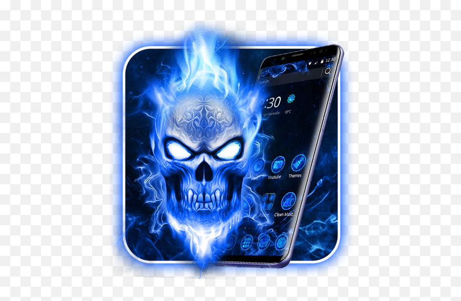 Smoking Blue Devil Skull Theme 112 Apk Download - Com Supernatural Creature Emoji,Purple Devil Emoji Wallpaper