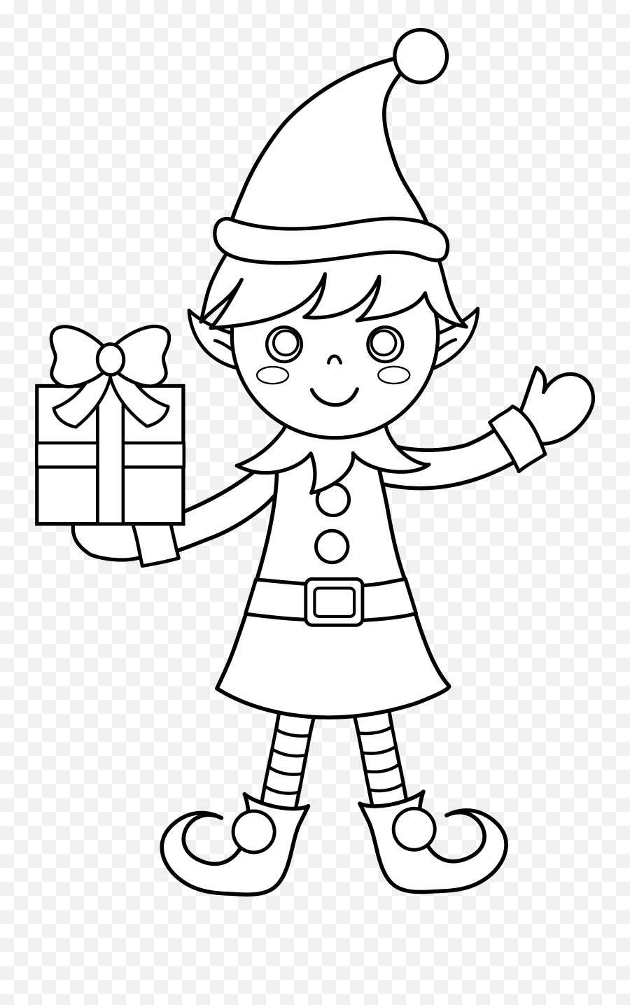 Christmas Elves Colouring Pages - Christmas Elf Coloring Pages Emoji,Emoji Color Sheets