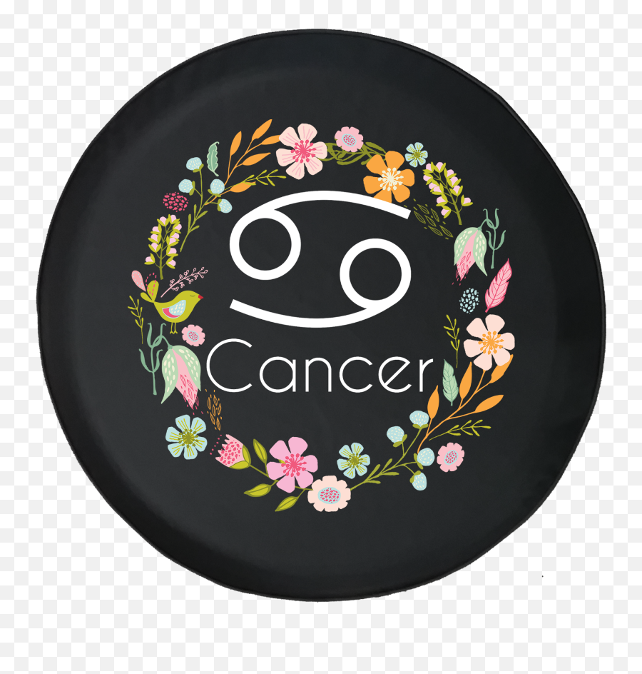 Cancer Horoscope Flowers Adventure Offroad 4x4 Jeep Spare Tire Cover Fits Jeep Rv U0026 More 28 Inch - Walmartcom Decorative Emoji,Flower Throwing Emoticon