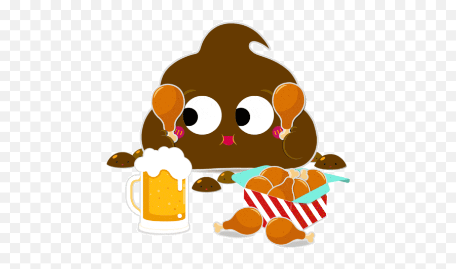 Poop Cute Sticker - Beer Glassware Emoji,Emotion Brown