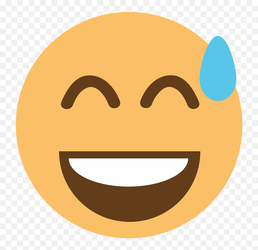 Grinning Face With Sweat Emoji Clipart - Face In Joypixel 4,Sweat Emoji Png