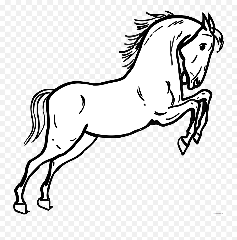 Jumping Horse Coloring Pages Warszawianka Jumping Horse - Printable Horses Black And White Emoji,Jumping The Gun Emoji