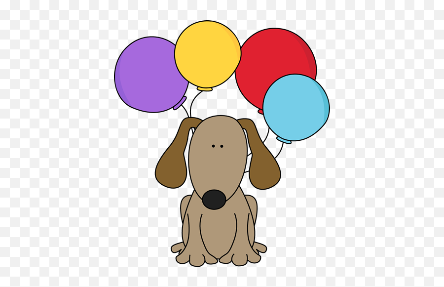 Dog With Balloons Clipart - Clip Art Library Dog With Balloons Clipart Emoji,Emoticon Happy Birthday Dog