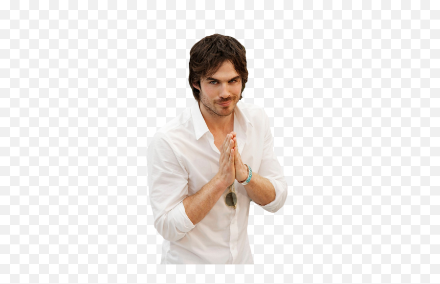 Mczyni Ian Somerhalder Vampire Diaries Damon Salvatore - Ian Somerhalder In White Dress Emoji,Damon Salvatore No Humanity And Emotions