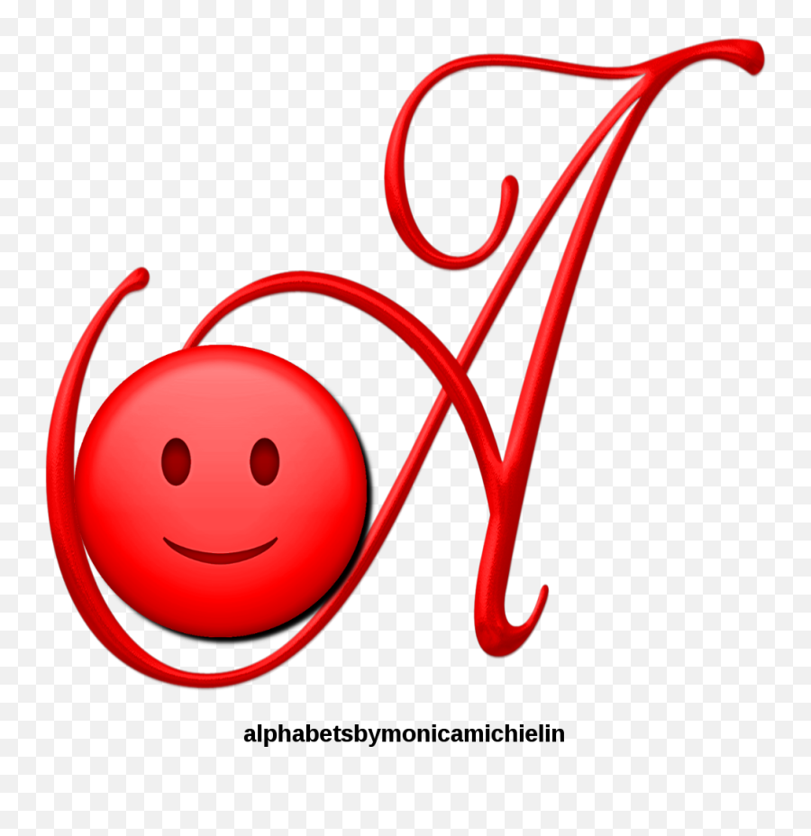 Monica Michielin Alphabets Red Smile Emoticon Emoji - Alphabet By Monica Michielin For Whatsapp Dp,Red 1 Emoji