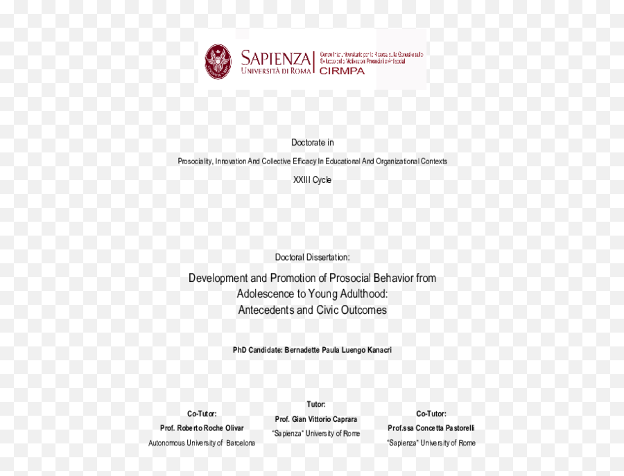 Pdf Development And Promotion Of Prosocial Behavior From - Sapienza Emoji,Predisposing Enabling And Reinforcing Factors Examples Of Controlling Emotions