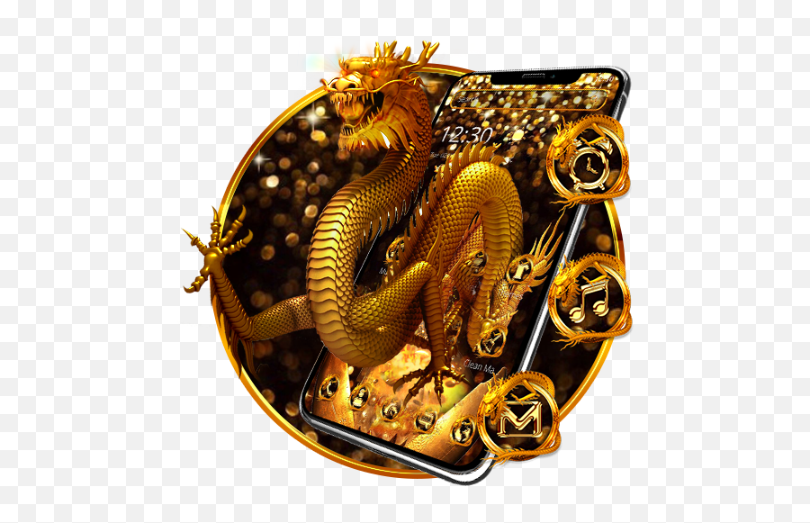 Sparkling Golden Dragon Theme U2013 Apps On Google Play - Dragon Emoji,Armadillo Emoji
