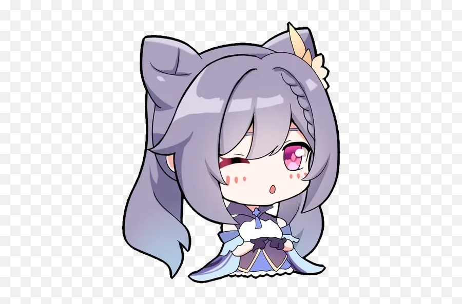 Keqing Waifuu201d Stickers Set For Telegram - Keqing Sticker Emoji,Honkai Impact Emojis