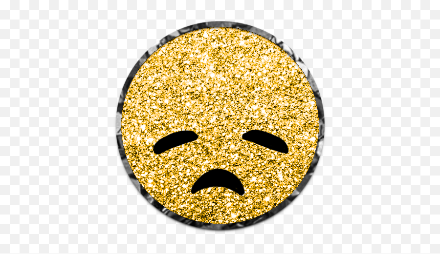 Downemoji Sademoji Depressed Sticker - Gold Emoticon Transparent,Gold Glitter Emoji Face