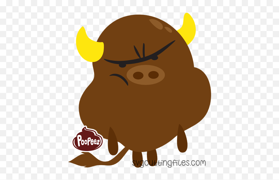 Poopeez Emoji,Pooping Bull Emoticon